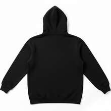 Black Zip-Up Hoodie With Streetwear Print, Unisex - 黑色和粉紅色 - 查看 2