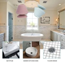 1 pieza Tapón de drenaje de bañera de silicona, atrapapelos y tapón de fregadero 2 en 1, material de silicona flexible, efectivo para atrapar cabello y residuos, duradero y reutilizable, protector de drenaje anti-obstrucción para baño y cocina, fácil de instalar - Multicolor - Ver 8