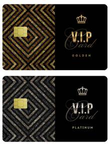 1 Stück Gold/Platin VIP Kreditkarten Dekorative Aufkleber, Luxuriös & Renommiert, Kreativ & Personalisiert Ultra-Dünner PVC Fingerabdruck-Schutzfilm für Kreditkarten, Kratzfest, Unisex, Geeignet für kleine Chipkarten, Bankkarten, Kreditkarten, Fahrkarten, Studentenausweise, DIY Dekoration, Abnehmbarer Aufkleber - Mehrfarbig - Übersicht 15