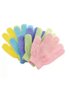 6/10/20pcs Random Color Exfoliating Gloves, Double-Sided Scrub Gloves, Bath Gloves, Body Massage Cleaning Gloves - Multicolor - View 7