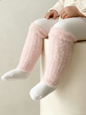 1/6 Pairs Baby Toddler Thick Double-Sided Fleece Warm Cable Knit Non-Binding Leg Warmers, Autumn/Winter