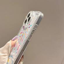 Fireworks and moon Pattern, suitable for smartphone cases, compatible with Apple 17Pro, 17Promax, 12ProMax, 13ProMax, Apple 16, Apple 15ProMax, Apple 11Pro, Apple 14Plus, and Apple 16E. - transparente - Ver 4