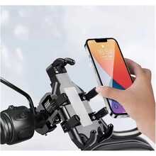 Motorcycle Navigation Bracket Motorcycle Bicycle Electric Vehicle Riding Mobile Phone Holder Anti Shock And Drop Phone GPS Holder - Black - View 3
