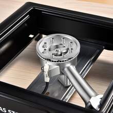 Estufa de Camping Portátil a Gas Butano  - Llama Azul Pura, 5 Niveles de Fuego, Diseño Antiviento y Delgado, para Olla Caliente, Barbacoa y Exterior - Negro - Ver 7