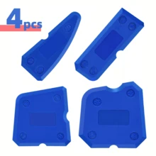Set de 4 piezas de herramientas de sellado, aplicador de silicona, espátula extendedora, herramienta de reparación de bordes, limpiador de bordes de azulejos - Multicolor - Ver 3