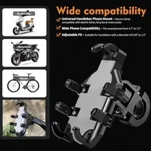Motorcycle Navigation Bracket Motorcycle Bicycle Electric Vehicle Riding Mobile Phone Holder Anti Shock And Drop Phone GPS Holder - Black - View 7