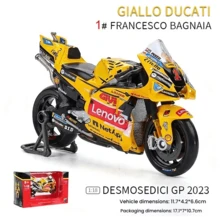Burago 1:18 Scale Officially Licensed Ducati Team #1 Bagnaia Motorcycle Toy Model, Realistic Alloy Bike Figurine, Children Gift & Collection - 1:18 Ducati  Team #1 Banjaya Yellow - View 10