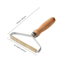 Tragbarer manueller Fusselentferner - Doppelseitiger Stoffrasierer, geeignet für Tierhaar, Kleidung, Sofa und Teppichreinigung, Holzgriff mit Metallrahmen, praktisches Geschenk für Haushalt und Freunde - Verschiedenfarbig - Übersicht 2