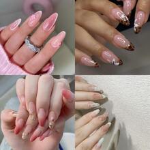 4 Boxes 96Pcs Short Squoval Press On Nails French Cat Eye Magnetic Gel Effect Press On Nails, 24PCS Medium Almond False Nails, European Style Export Quality Removable Fake Nails For Women, Nail Artists & Brides, Wedding Party Date Night & All Season Wear.Cute Nails,Fake Nails Press On,Pink Nails,Nails Kit,Stiletto Press On Nails,Christmas Nails Press On,Nail Set. - 混合裝482 - 查看 12
