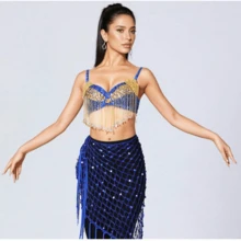 1 chiếc áo croptop múa bụng đính sequin dành cho nữ, áo lót đính sequin, thích hợp cho các lễ hội âm nhạc và hộp đêm, có nhiều màu sắc, một cỡ phù hợp với cúp ngực 36/80B. - Nhiều màu - Xem 9