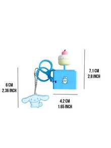 Family Joystick Series Keychain, Blue  Style, Accented With Transparent  Tag, Cake Shape Joystick, Multi Gear Sound Feature For Fun Interaction, Crafted For Comfortable Touch, Vivid And Cute Patterns, Perfect For Keys, Bags, Desk Decor To Accessorize Your Items With Fun, Ideal For  Fans, Collectors, Students, Teens, Lovely Gift For Friends/Lover - Joystick Series - View 10