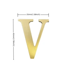 1.77 英寸实心黄铜自粘英文字母金属装饰墙贴，自粘字母和数字，适用于房屋地址牌、门牌号装饰、五金配件 - 金色 - 查看 41