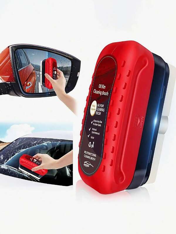 Car Windshield Cleaning Liquid And Anti-Fog Brush, Car Oil Stain Remover Brush, Windshield Brush, Car Glass Polishing Brush, Car Oil Stain Polishing Brush, Car Cleaning, Car Essentials - Remove Oil Stains, Reduce Glare, Improve Visibility, Easy To Use, Ideal Choice For Clear Vision, Car Care, Car Accessories.