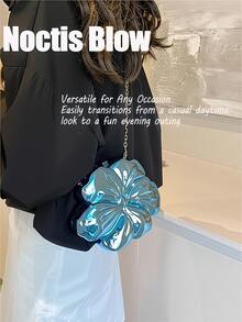 5PCS Women Cute Floral Clutch Purse Lovely Acrylic Evening Bag Fashion Circle Crossbody Bag For Shopping Sea Beach,Floral Evening Bag, Women's Clutch, 2025 New Arrival, Chain Shoulder Bag, Stylish And Sweet Wedding Party Bag - 彩色 - 查看 7