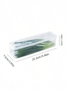 1 Piece Of Coriander/Scallion Storage Box, Refrigerator Fresh-Keeping Box, Thick Noodles/Egg Storage Box, Transparent Cover, Anti-Odor, Refrigerator Storage Box - Trong suốt - Xem 2