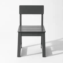 Sillones grises de HDPE para exteriores y jardín con respaldo, sillas de diseño modernista QOWW - Gris + HDPE + Moderno - Ver 8