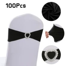 1-100 Stücke elastische Stuhlrückenbezüge mit Schnallenverschluss, Schleifendesign ohne Binden, geeignet zum Dekorieren von Stühlen bei Geburtstag, Hochzeit, Abschlussfeier, Willkommensparty, Hotel-Konferenzsaal, Auditorium - Verschiedenfarbig - Übersicht 32
