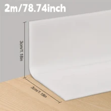 1 件 78.74 英寸 x 2.36 英寸 自粘 PVC 踢脚线护角 - 边缘保护条，加厚型即撕即贴踢脚线护角，适用于浴室和墙角，安装简便 - 彩色 - 查看 16