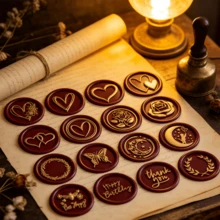 BAOFALI 1个心形/玫瑰/月亮/猫/谢谢/生日快乐图案火漆印章头（无柄）- 浪漫情人节火漆印章 - 婚礼请柬火漆印章 - 礼品包装火漆印章，情人节礼物