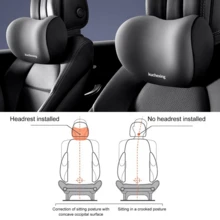 Car Headrest Neck Support Cotton Lumbar Protector Waist Cushion For Car - Pink - View 4