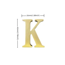 1.77 英寸实心黄铜自粘英文字母金属装饰墙贴，自粘字母和数字，适用于房屋地址牌、门牌号装饰、五金配件 - 金色 - 查看 46