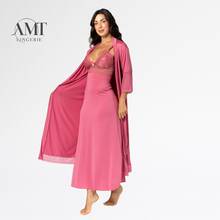 Long Nursing Nightgown And Long Robe Kit For Women - Pink - View 8