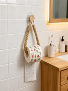 Wall-Mounted Toilet Paper Holder, Bathroom Accessories, Tissue Paper Rack, Kitchen Disposable Wipe Holder - Multicolor - View 9