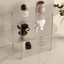 1 Set Acrylic Display Stand, Vertical Desktop Storage Rack Suitable For Bathroom, Kitchen, Living Room, Vanity - Clear - View 9