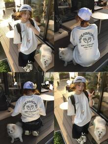 Summer Pure Cotton Women's Casual 100-Piece Fashion Crew Neck Short-Sleeved T-Shirt Top - White - View 1