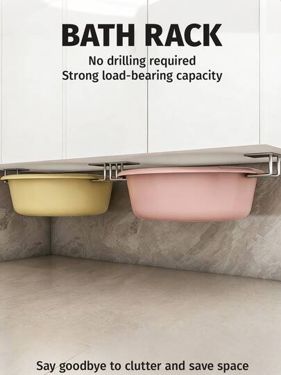 2/3pcs Stainless Steel Sink Sponge Holder | Self-Adhesive No Drilling, Rust-Proof Suction Cup Installation, Saves Countertop Space, Can Hold Sponge And Cloth, Anti-Moisture, Minimalist Design (Comes With Double-Sided Tape)