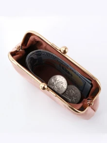 宾果之夜主题复古按扣皮革零钱包，女士短款PU复古纽扣钱包零钱包，带金属吻锁，小巧便携，可作连帽衫口袋/迷你斜挎包使用，糖果色零钱包可装硬币、珠宝和耳机，色彩鲜艳活泼，是派对的完美之选 - 彩色 - 查看 4