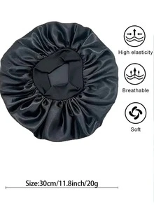 Customized Text Children's Satin Sleep Cap, Solid Color Wide Brim Elastic Mock Silk Round Hat, Hair Care Cap, Baby Cute Candy Color Versatile Children Headscarf Hat. - Multicolor - View 11