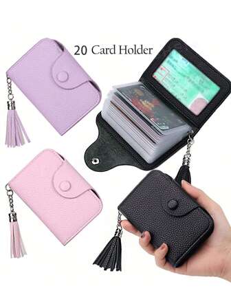 Organizador de tarjetas de visita personalizado, organizador de tarjetas de identificación profesional, organizador de diario de oficina, organizador de tarjetas de crédito con cierre a presión, estuche organizador de tarjetas de identificación de cuero sintético para hombres y mujeres, color marrón camello