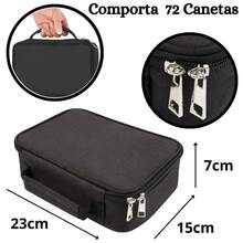 Large Capacity Jumbo School Pencil Case With Dividers, Waterproof, With Handle And Elastic Bands, Holds 72 Pens And Pencils, Nylon Material, Suitable For Men, Women, Women, And Youth, With Zipper, Reinforced Design. - 粉色 - 查看 8