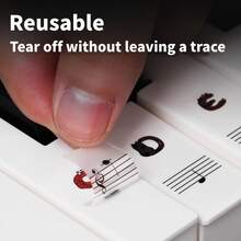 Large Thick Piano Key Stickers, Suitable For Beginners - Cartoon Letter Labels, Increase Learning Interest, Fit For 88/61/54/49/37 Keys, Colorful - Multicolor - View 6