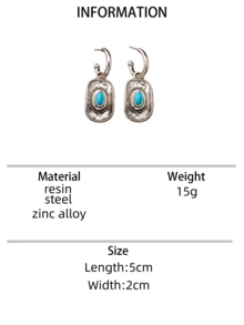 1 paire de boucles d'oreilles vintage bohème style western à pendentif, convient pour le port quotidien et les vacances des femmes - boucles d'oreilles - Voir 11