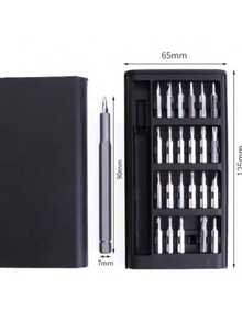 Bộ tua vít chính xác 24 trong 1. Vỏ sản phẩm làm bằng chất liệu nhựa, lưỡi tua vít làm bằng thép không gỉ, và tay cầm làm bằng hợp kim nhôm. Thích hợp để tháo lắp và sửa chữa điện thoại di động, máy tính bảng, và tháo rời mũi khoan và các thiết bị khác. - Nhiều màu - Xem 8