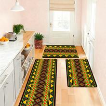 1/2/3 piezas Alfombras de cocina estilo bohemio, de material de poliéster con patrón geométrico colorido, adecuadas para cocina, baño, entrada, jardín exterior, decoración de fiestas, alfombrillas de cocina, felpudos, decoración del hogar - Multicolor - Ver 16