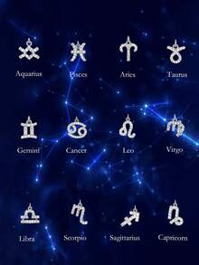 1件装女士可调节十二星座925纯银脚链，夏季海滩生日礼物 - 銀色 - 查看 3