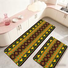 1/2/3 piezas Alfombras de cocina estilo bohemio, de material de poliéster con patrón geométrico colorido, adecuadas para cocina, baño, entrada, jardín exterior, decoración de fiestas, alfombrillas de cocina, felpudos, decoración del hogar - Multicolor - Ver 15