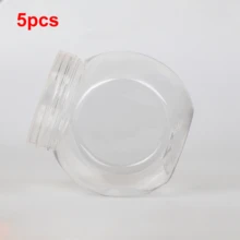 1/5/10个装 350毫升透明塑料饼干罐，带盖，宽口设计，适合放在厨房台面上，是存放糖果、软糖和零食的理想选择。 - 透明 - 查看 14
