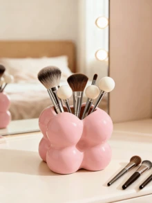 High-End Donut-Shaped Nordic Style Vanity Brush Holder, Makeup Brush Storage Tube, Comb Holder, Multi-Functional Pen Cup Decor, Large Capacity, Suitable For Office, Home Decor And Storage Space, Best Mother's Day Gift - Multicolor - View 5