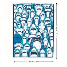 Framed 1pc Modern Print Style Shark Swarm Canvas Wall Art - Edgy Art Themed Print, Stylish Home Decor, Ready-To-Hang For Studio & Living Room - Framed - 查看 6