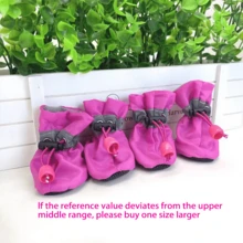 4pcs/Set Waterproof Pet Dog Shoes Chihuahua Anti-Slip Rain Boots Footwear For Small Cats Dogs Puppy Dog Pet Booties, Ideal For Outdoor, Garden Use - Keep Pets Dry And Protected, Garden Pet Shoes,Pet Rain Boots,Pet Shoe - Rose Red - View 15