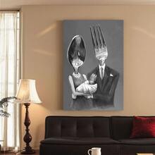 Framed 1pc Whimsical Kitchen Utensils Canvas Poster -  Art Print, Vintage Style Wall Decor For Bedroom, Living Room, Home Office - High-Quality, Easy To Hang, Kitchen Decor - Framed - View 2