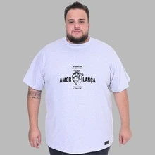 Men's Plus Size Gospel T-Shirt With "Love Without Fear" Print - Grey - View 1
