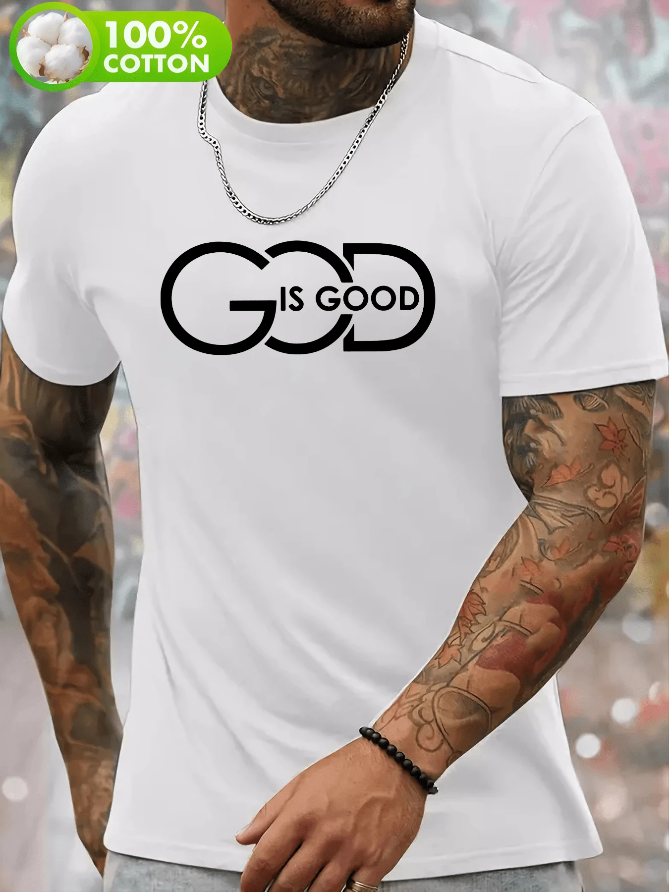 Camiseta de Verano Casual de Manga Corta para Hombre con Impresión Gráfica "DIEZ ES BUENO" - Camiseta Azul Marino de Cuello Redondo, Lavable a Máquina y Limpiable en Secadora, Ajuste Regular para Atuendo Casual, Ropa Fácil de Cuidar - Blanco - Ver 1