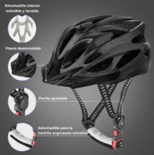 Casco De Bicicleta Adulto Ciclismo Casco+gafas+mascara+bolso  Talla For Head Size (52-58cm) - Negro - Ver 2