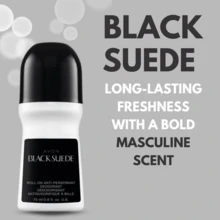 Avon Black Suede Roll-On Deodorant For Men 2.6 Fl Oz Pack Of 4 Long Lasting Odor Protection - Da lộn đen - Xem 2
