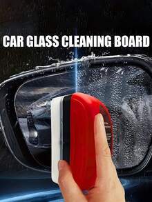 Car Windshield Cleaning Liquid And Anti-Fog Brush, Car Oil Stain Remover Brush, Windshield Brush, Car Glass Polishing Brush, Car Oil Stain Polishing Brush, Car Cleaning, Car Essentials - Remove Oil Stains, Reduce Glare, Improve Visibility, Easy To Use, Ideal Choice For Clear Vision, Car Care, Car Accessories. - Red - View 3
